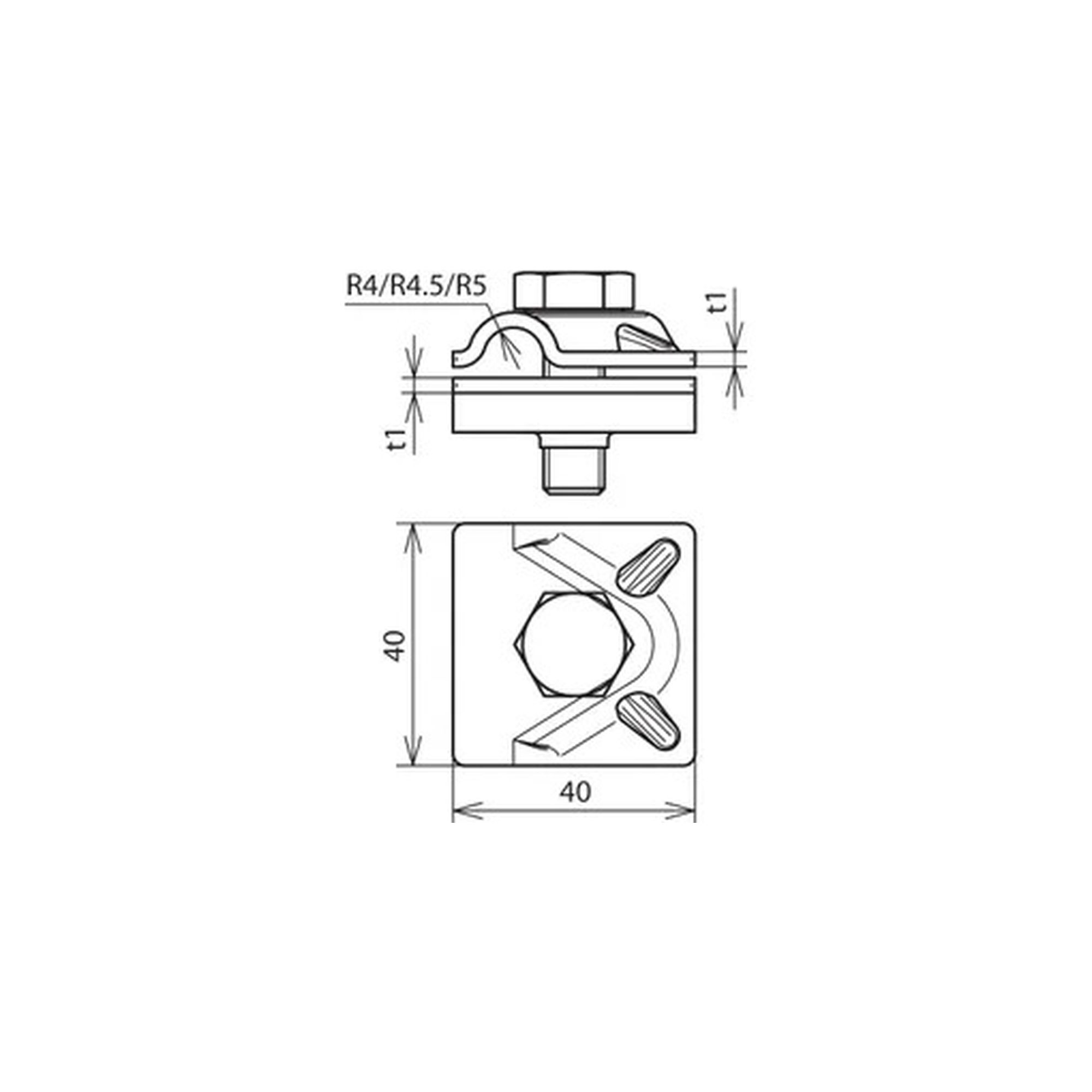Abrazadera MV Al para Rd 8-10mm DEHN 390051 - Imagen 2