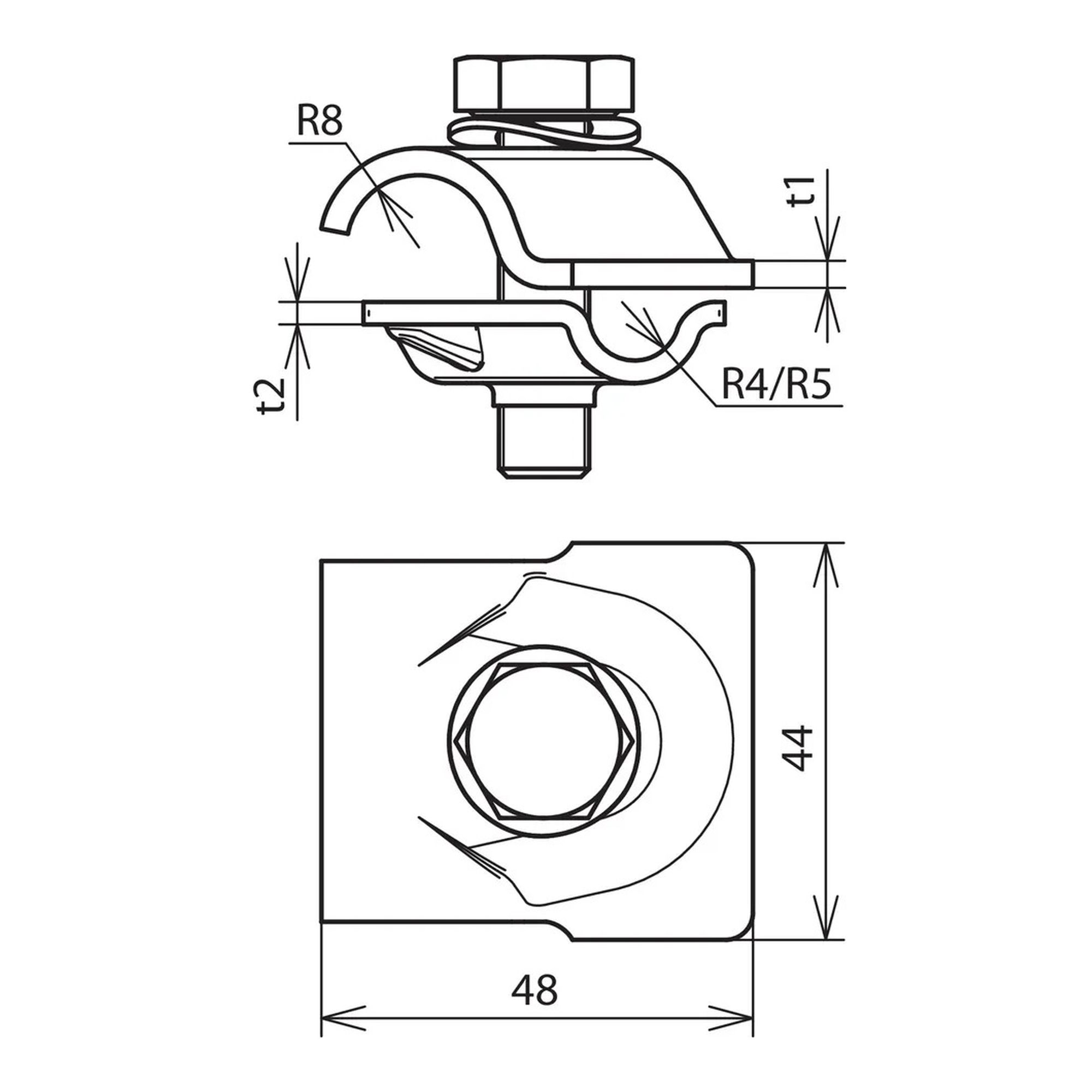 Abrazadera MV St/tZn para Rd 8-10/16mm DEHN 392050 - Imagen 2