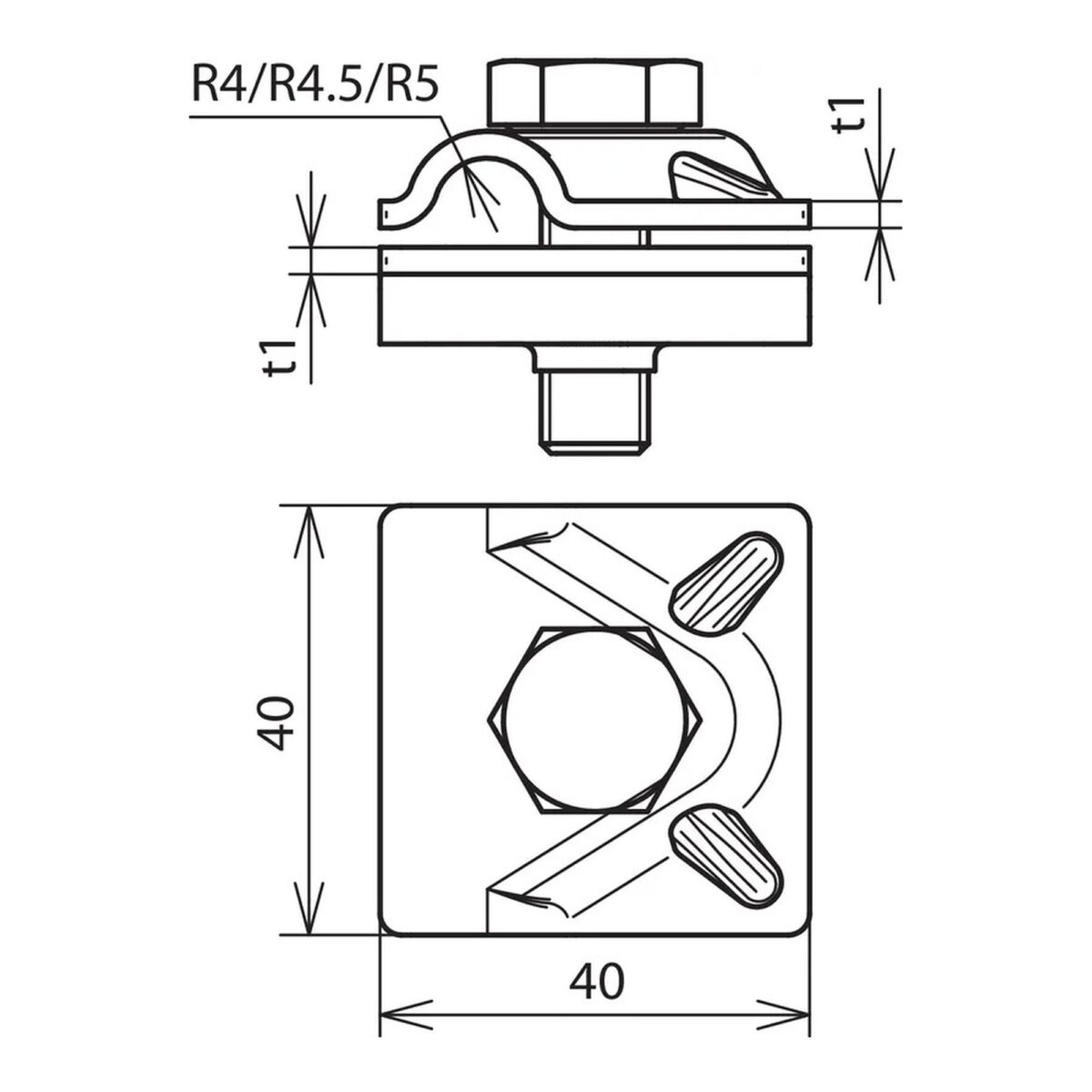 Abrazadera MV St/tZn para Rd 8-10mm DEHN 390050 - Imagen 2