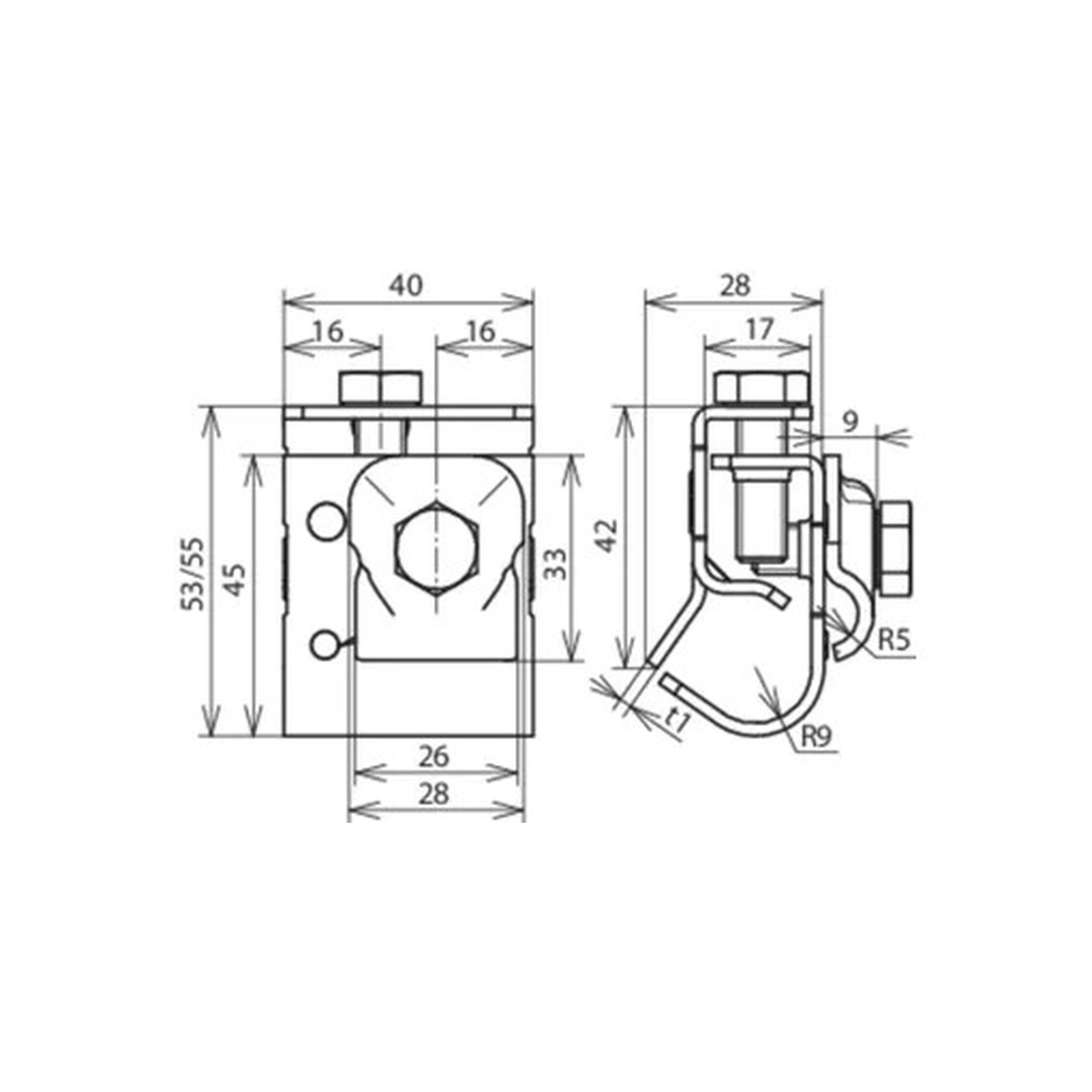 Abrazadera de canalón Al para reborde 16-22mm / Grapa para canalón de aluminio para borde de 16-22mm DEHN 339069 (antes 339109) - Imagen 2
