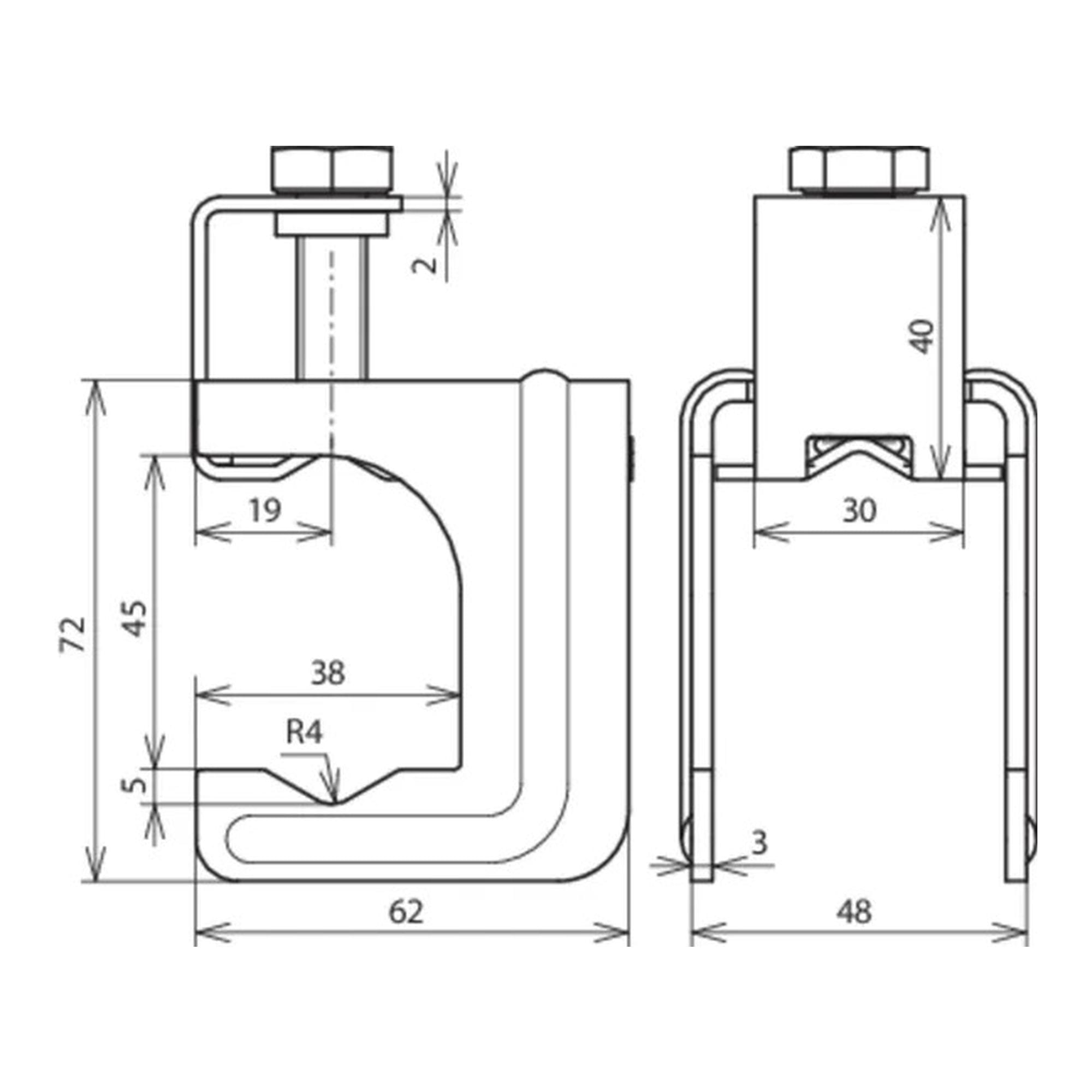 Abrazadera en U MAXI St/desnudo DEHN 308036 - Imagen 2
