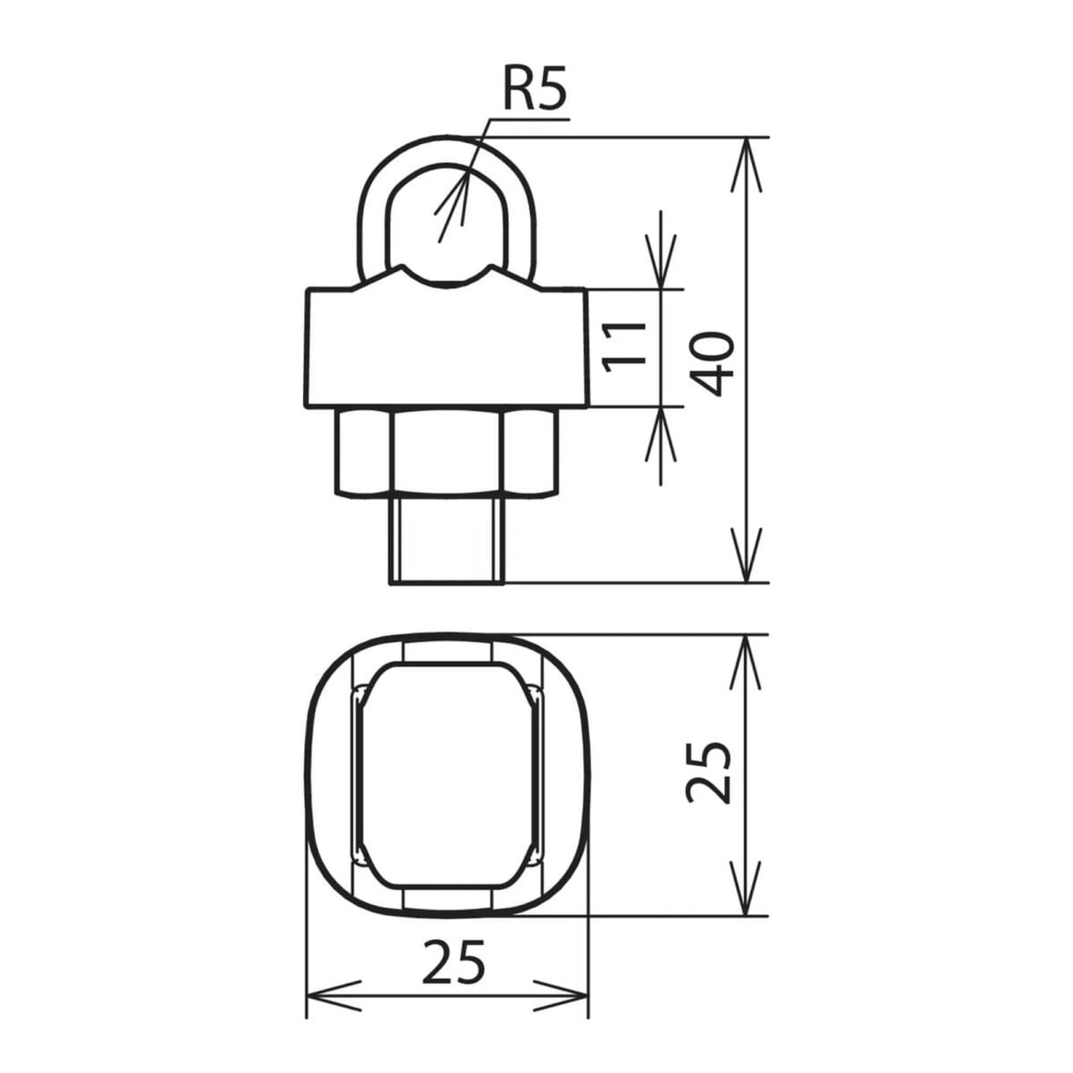 Conector KS St/tZn-ZDC para Rd 7-10mm / Conector KS galvanizado-ZDC para cable redondo de 7-10mm DEHN 301000 - Imagen 2