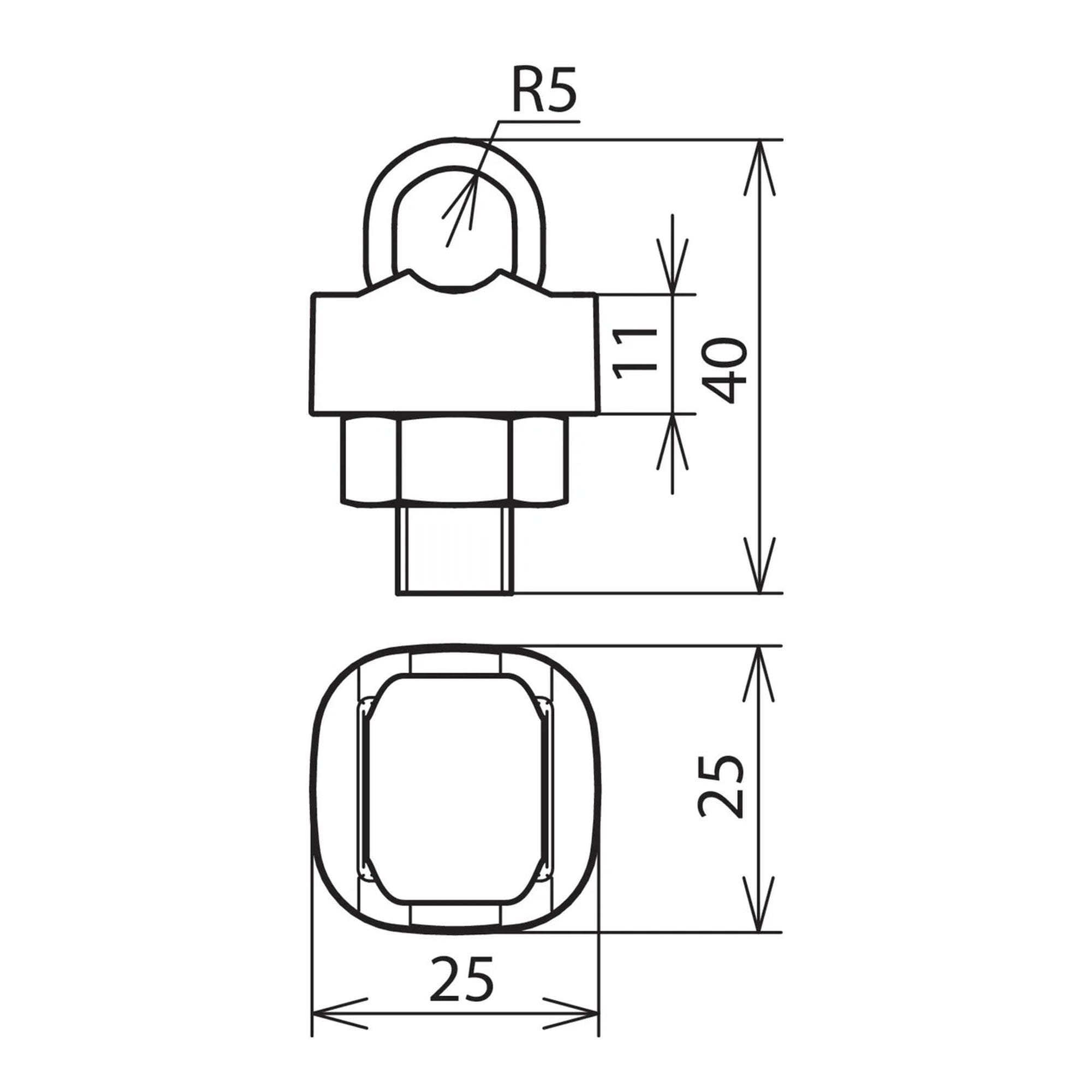 Conector KS St/tZn-ZDC para Rd 7-10mm / Conector KS galvanizado-ZDC para cable redondo de 7-10mm DEHN 301000 - Imagen 2