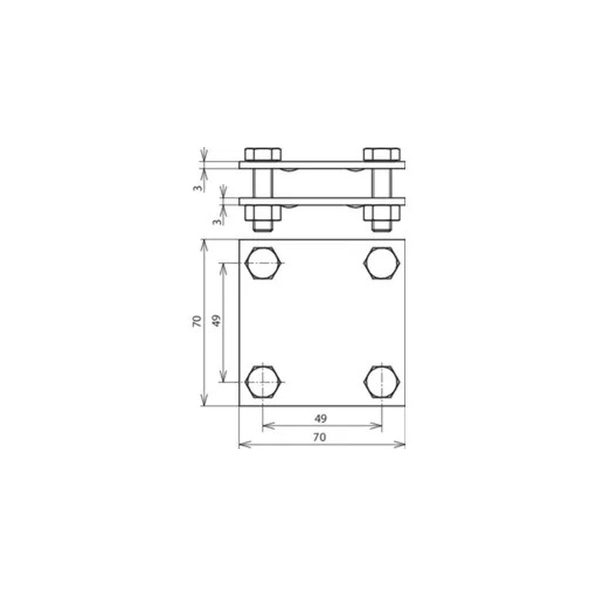 Conector variable St/tZn para Fl 30-40/30-40mm DEHN 320044 - Imagen 2