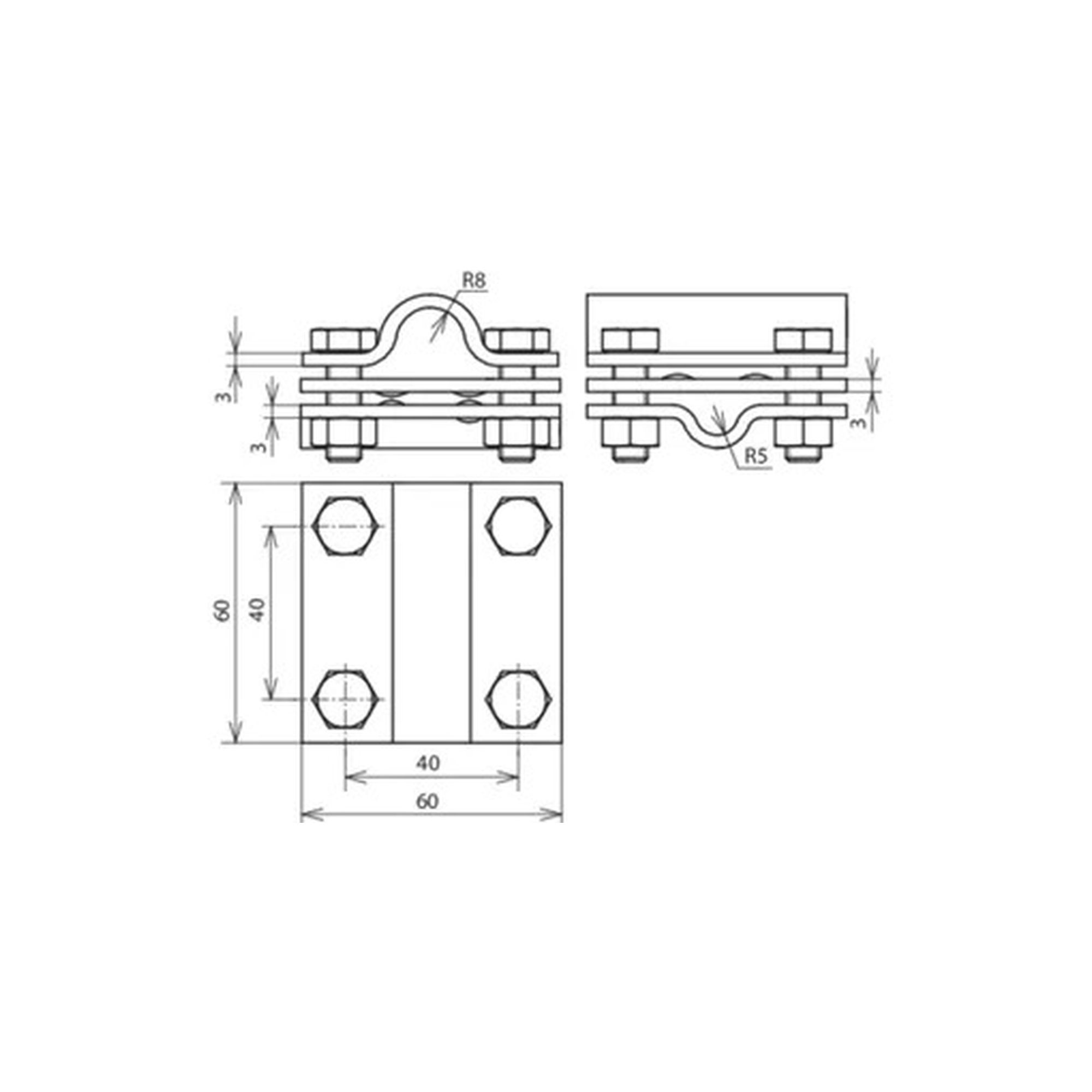 Conector variable St/tZn para Rd 8-10/16mm - DEHN 319202 - Imagen 2