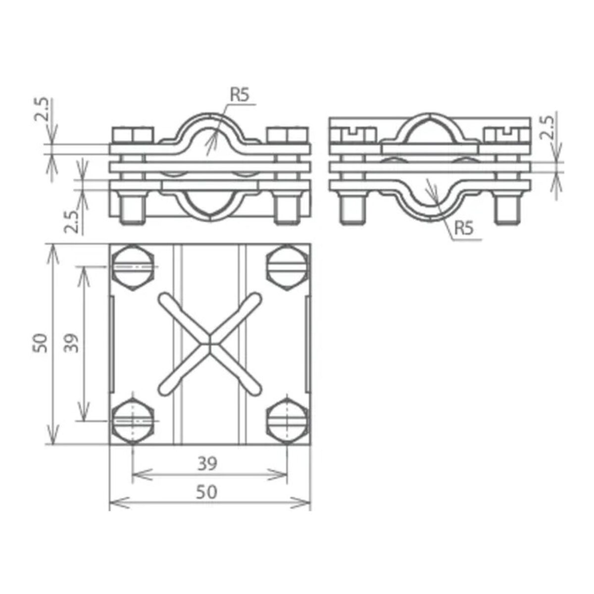 Conector variable St/tZn para Rd 8-10/8-10mm DEHN 314310 - Imagen 2