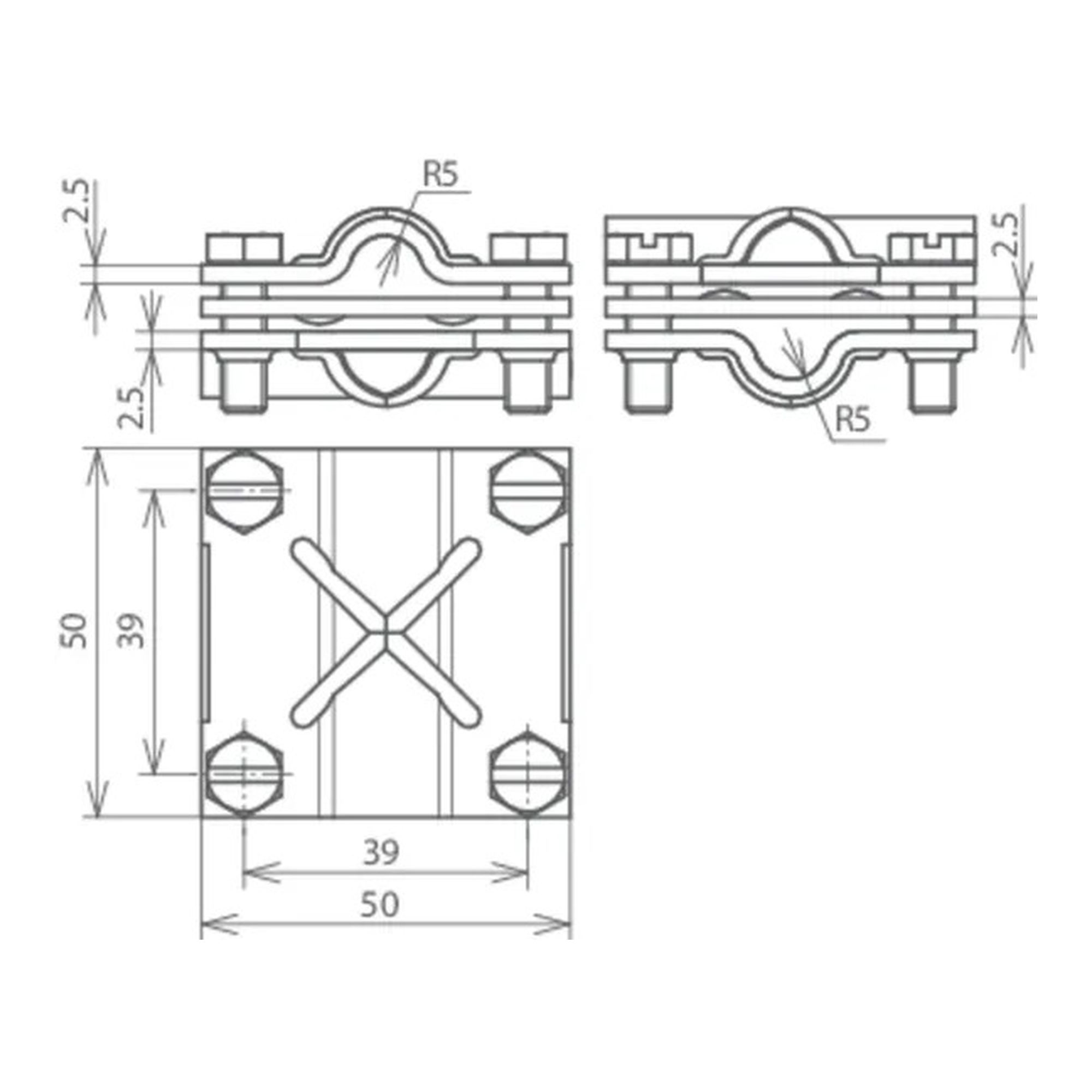 Conector variable St/tZn para Rd 8-10/8-10mm DEHN 314310 - Imagen 2