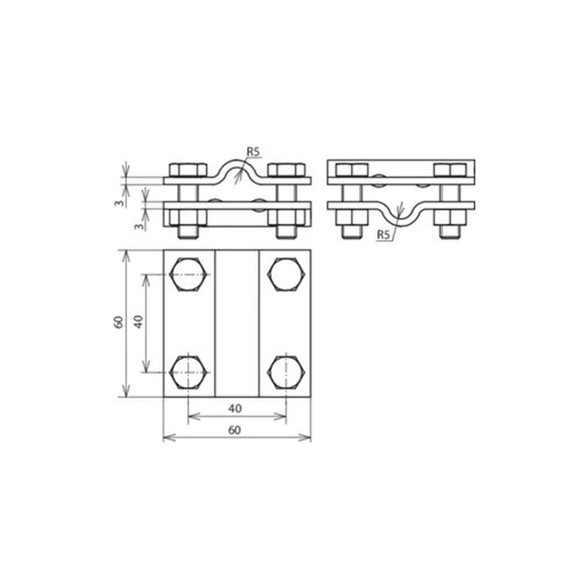 Conector variable St/tZn para Rd 8-10/8-10mm - Rd DEHN 318251 - Imagen 2