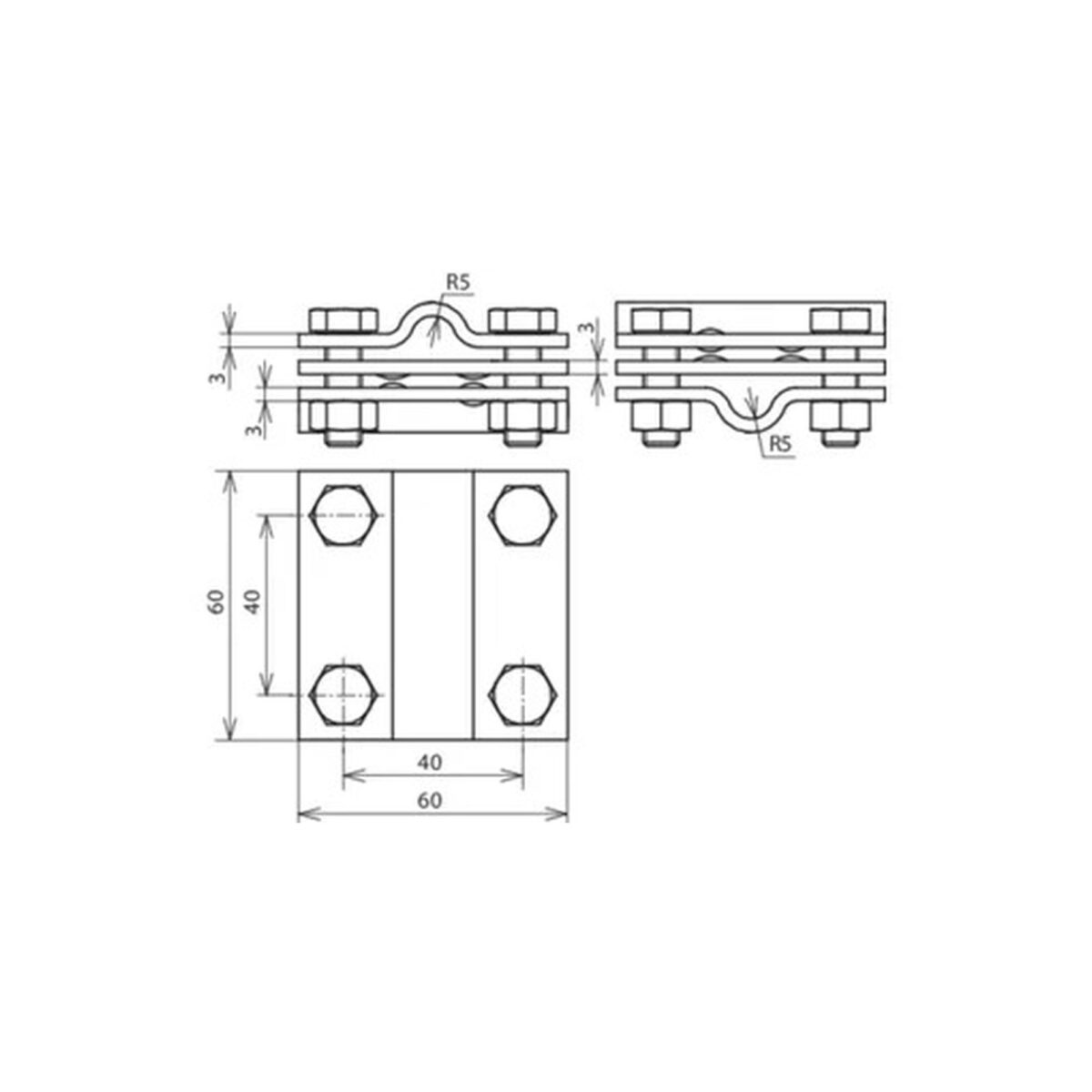 Conector variable St/tZn para Rd 8-10/8-10mm - Rd DEHN 319201 - Imagen 2