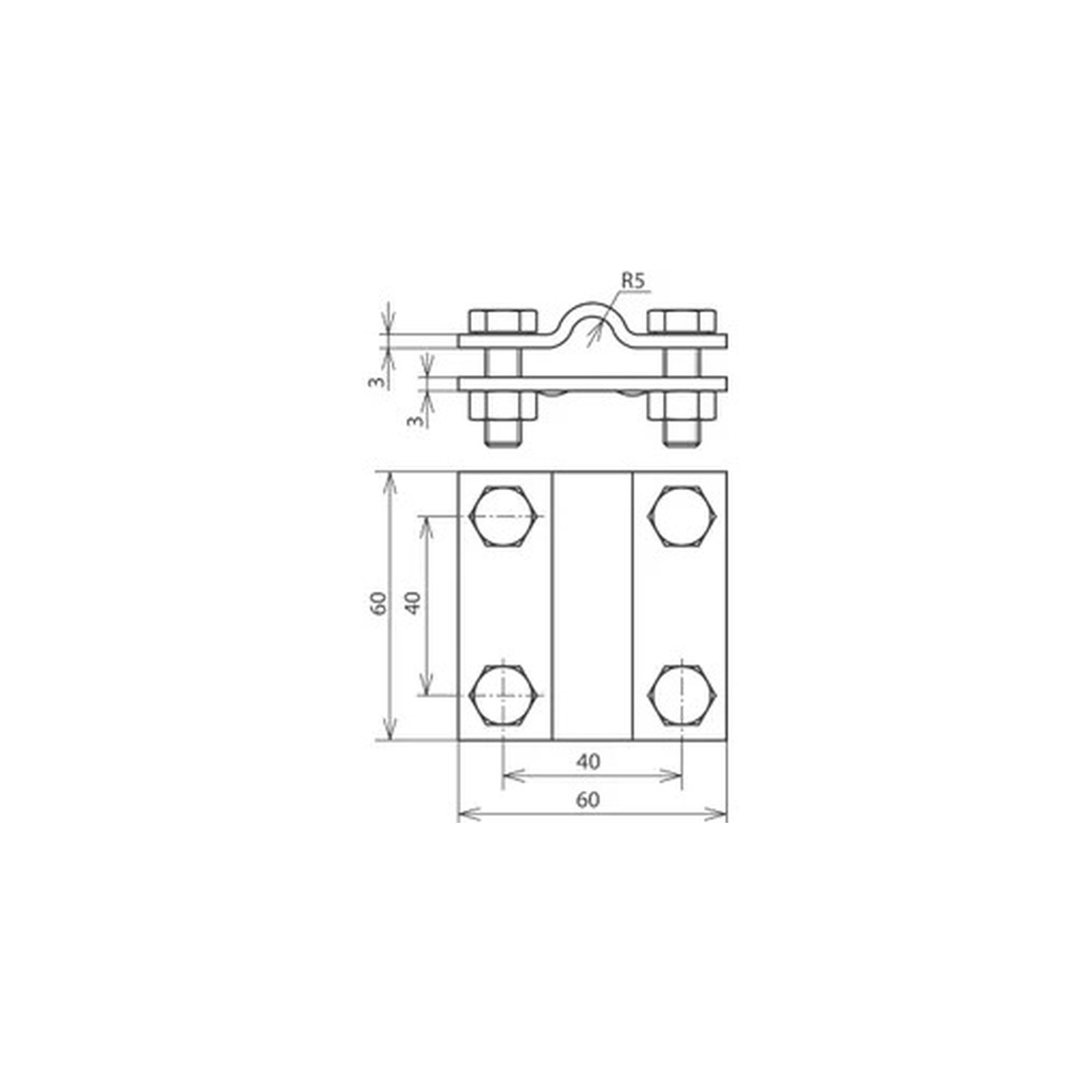 Conector variable StSt (V4A) para Fl 30/30mm DEHN 318209 - Imagen 2