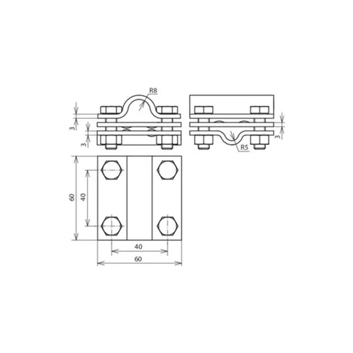 Conector variable StSt(316/Ti/L) para Rd 8-10/16mm DEHN 319219 - Imagen 2