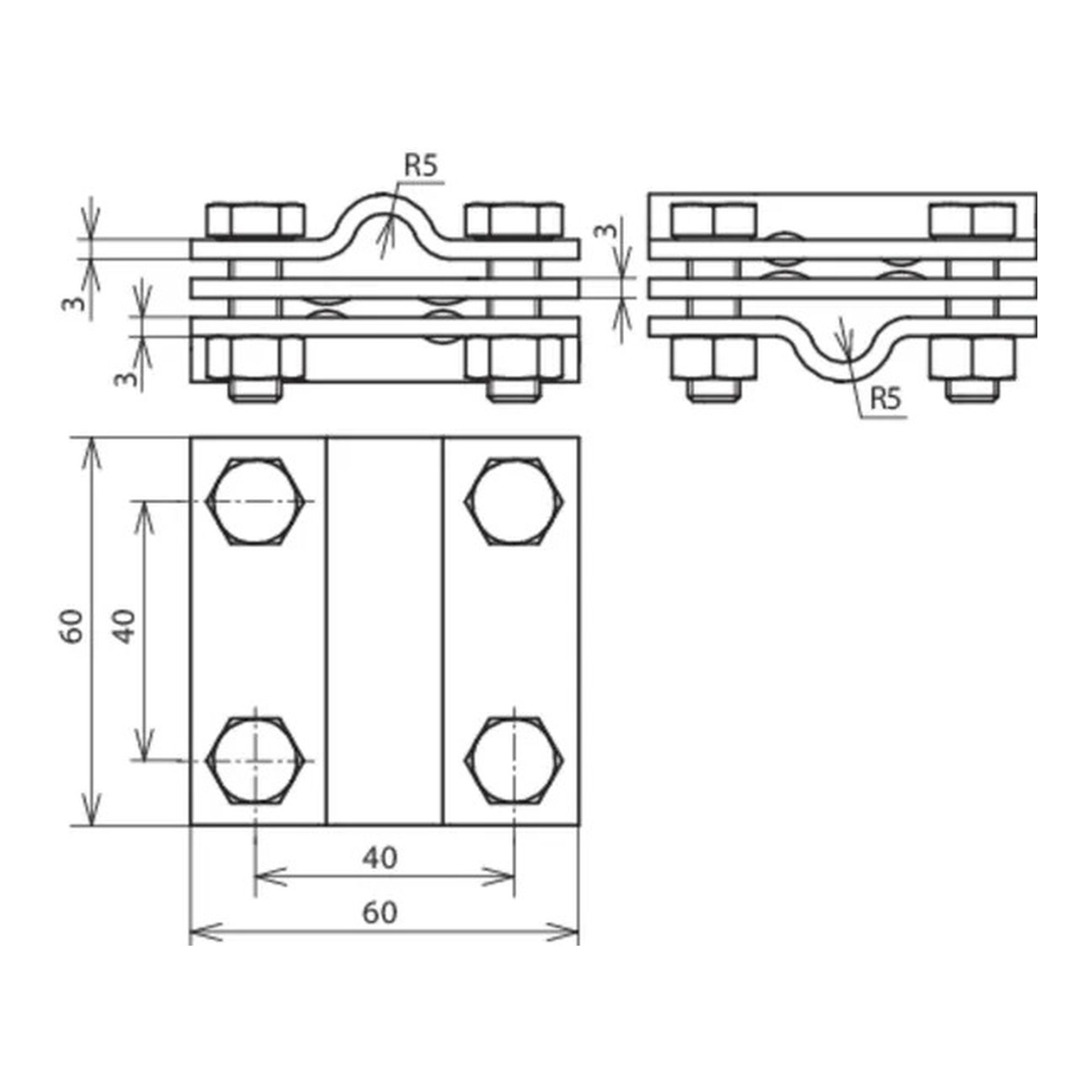 Conector variable StSt(V4A) Rd 8-10/8-10mm DEHN 319209 - Imagen 2