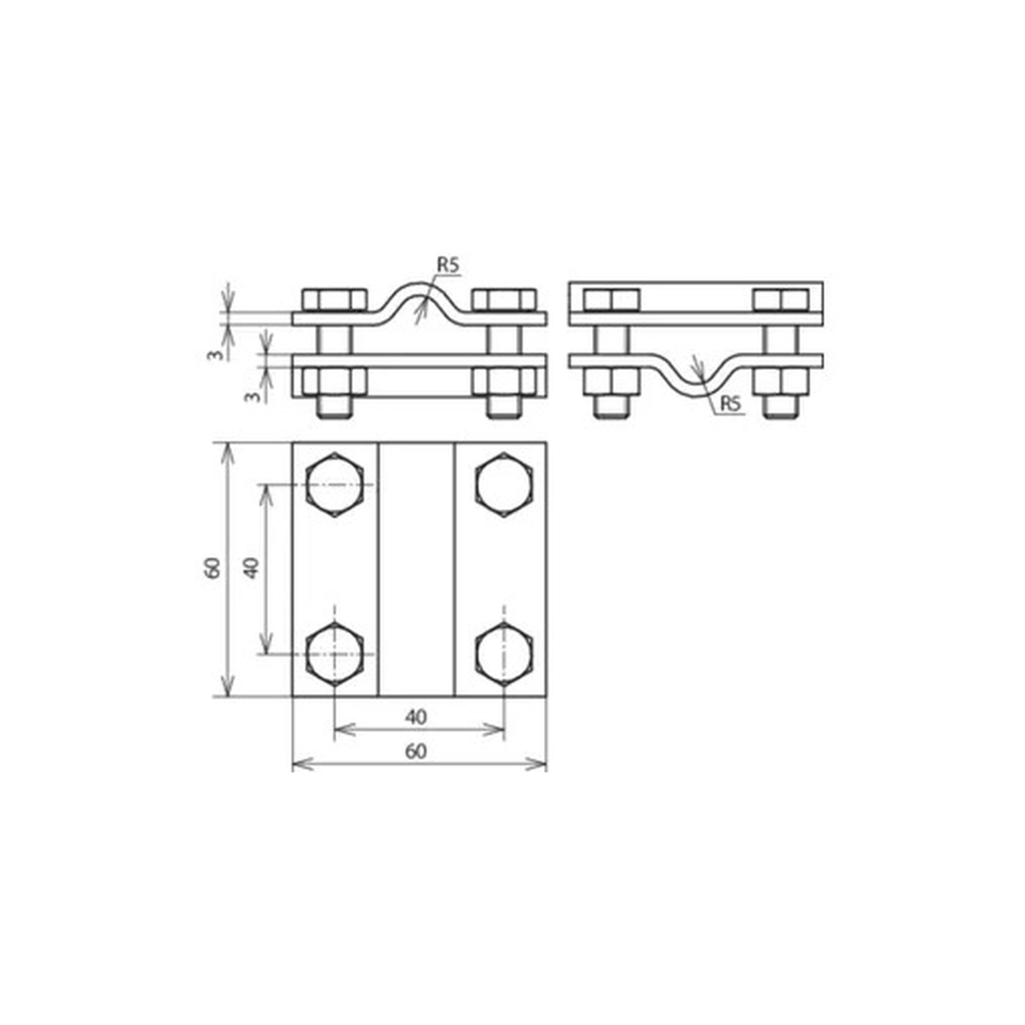 Conector variable StSt(V4A) para 2x Rd 8-10mm DEHN 318219 - Imagen 2