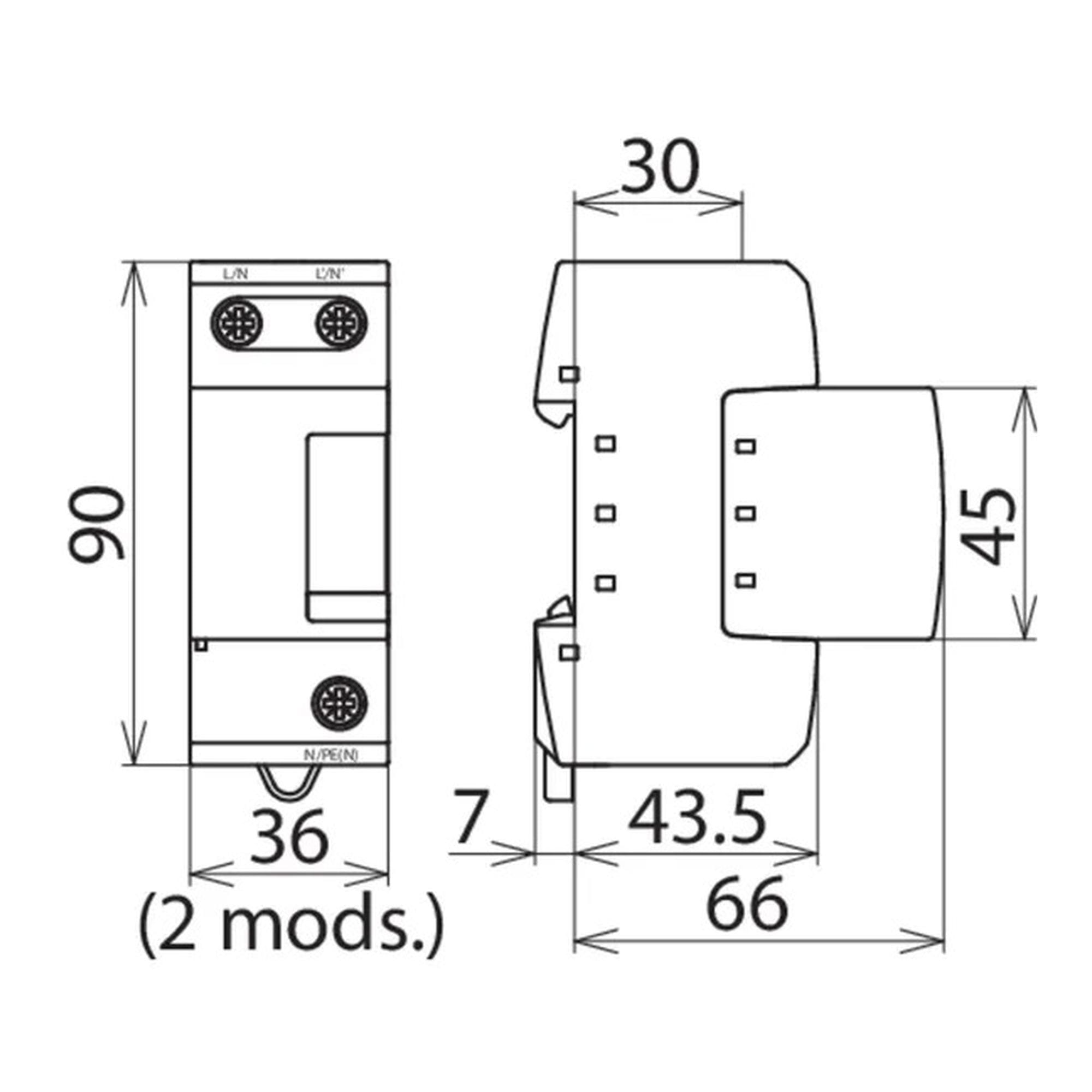 DEHNbloc modular/Descargador de corriente de rayo unipolar, modular, coordinado, (Clase I para 277 V) DEHN 961130 - Imagen 2