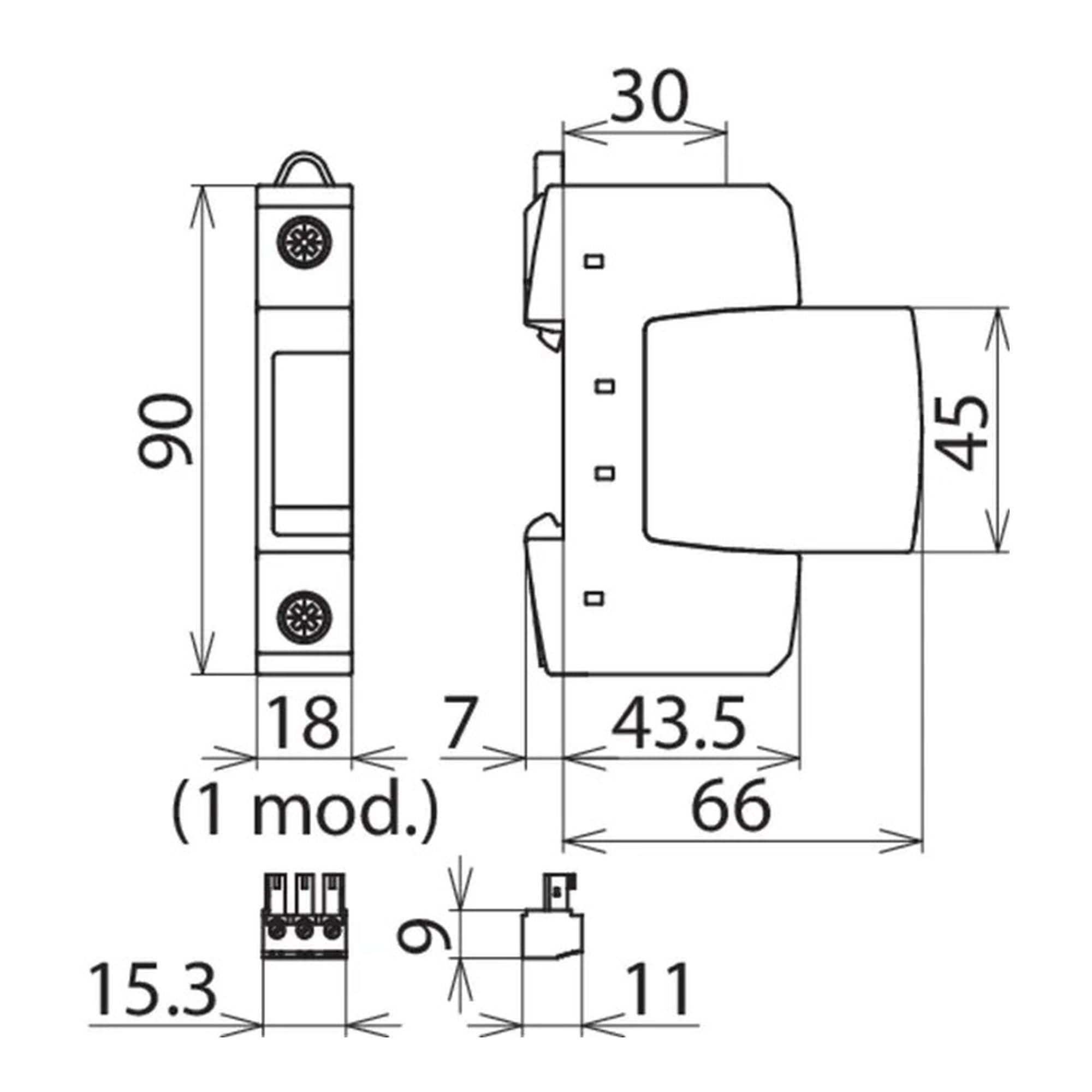 DEHNguard S/Descargador de sobretensiones unipolar modular compuesto por etapa base y módulo de protección enchufable con contacto de señalización a distancia  (Clase II para 120 V) DEHN 952092 - Imagen 2