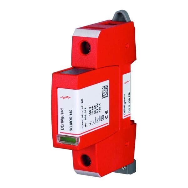 DEHNguard S/Descargador de sobretensiones unipolar modular compuesto por etapa base y módulo de protección enchufable con contacto de señalización a distancia  (Clase II para 120 V) DEHN 952092
