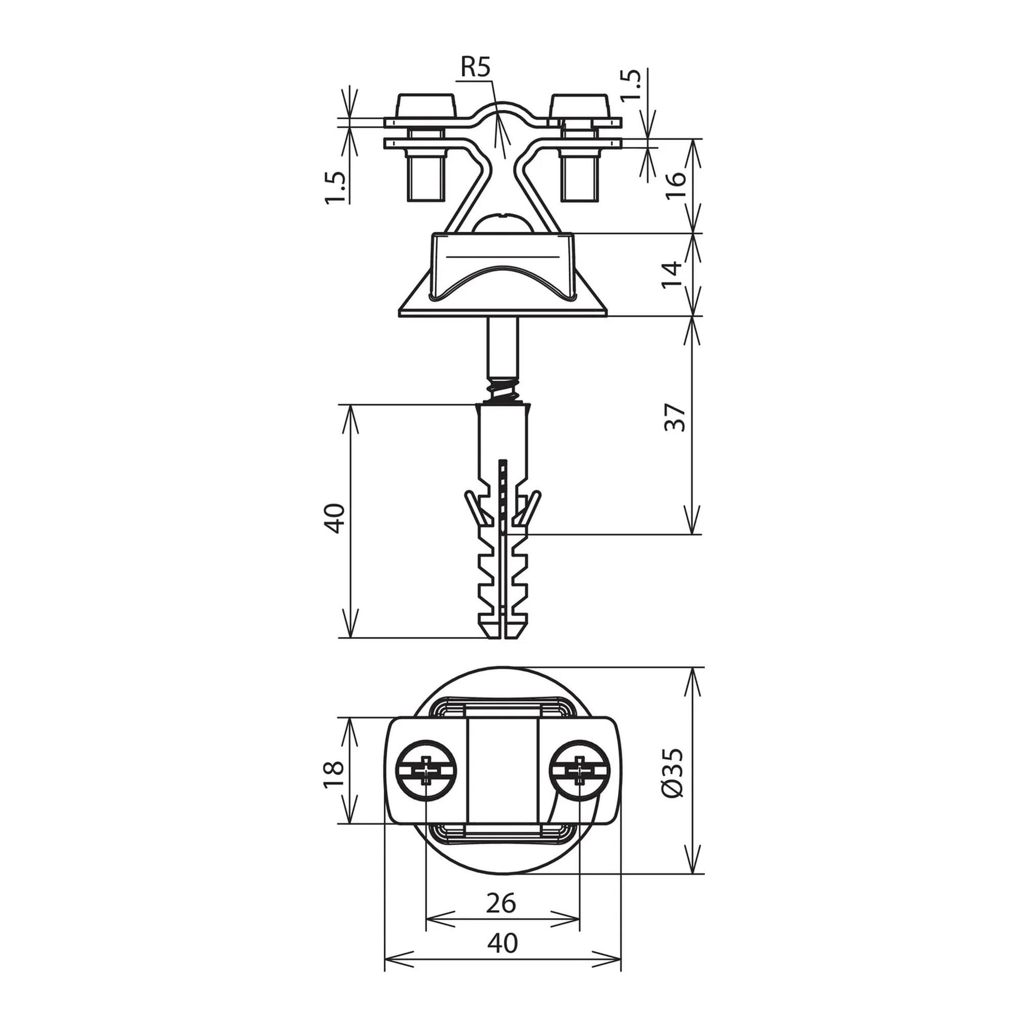 Soporte de conductor StSt para Rd 8-10mm DEHN 274160 - Imagen 2