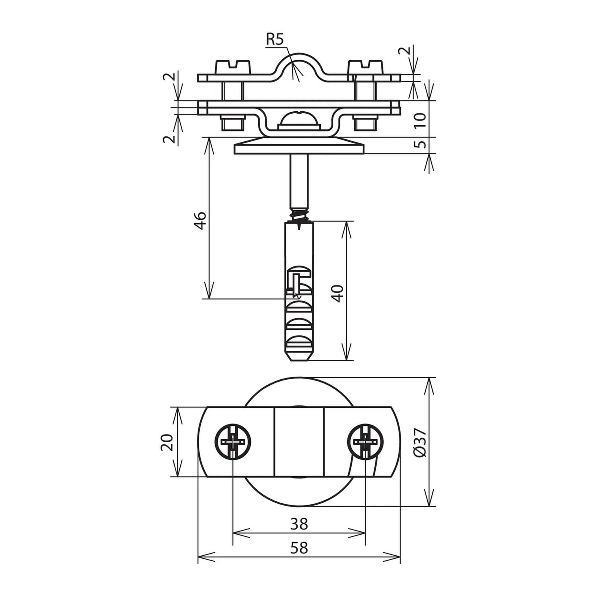 Soporte de conductor con abrazadera StSt. DEHN 286819 - Imagen 2