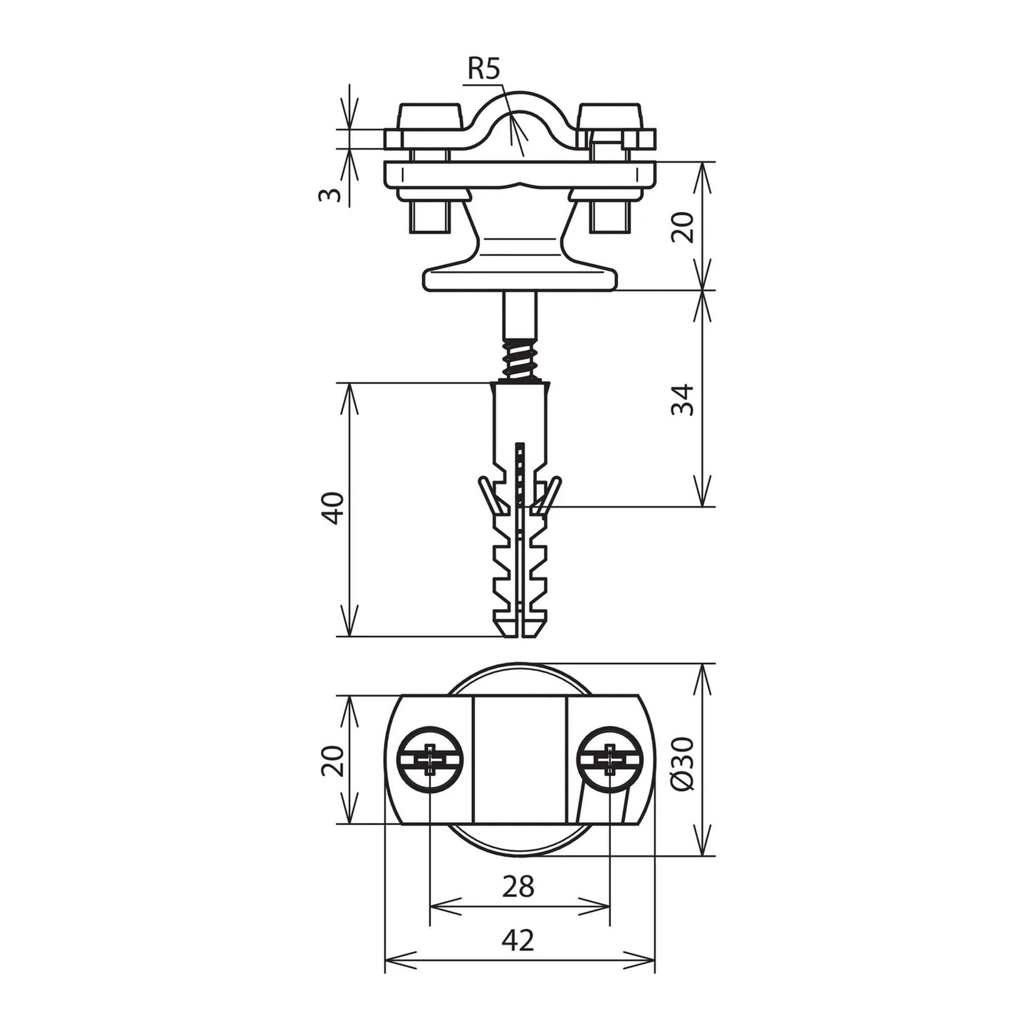 Soporte de conductor con brida ZDC DEHN 275160 - Imagen 2