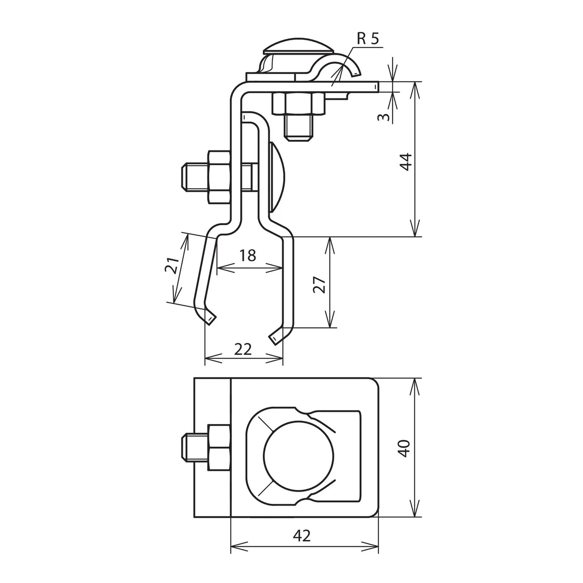 Soporte de conductor de techo Al para Rd 6-10mm DEHN 223070 - Imagen 2
