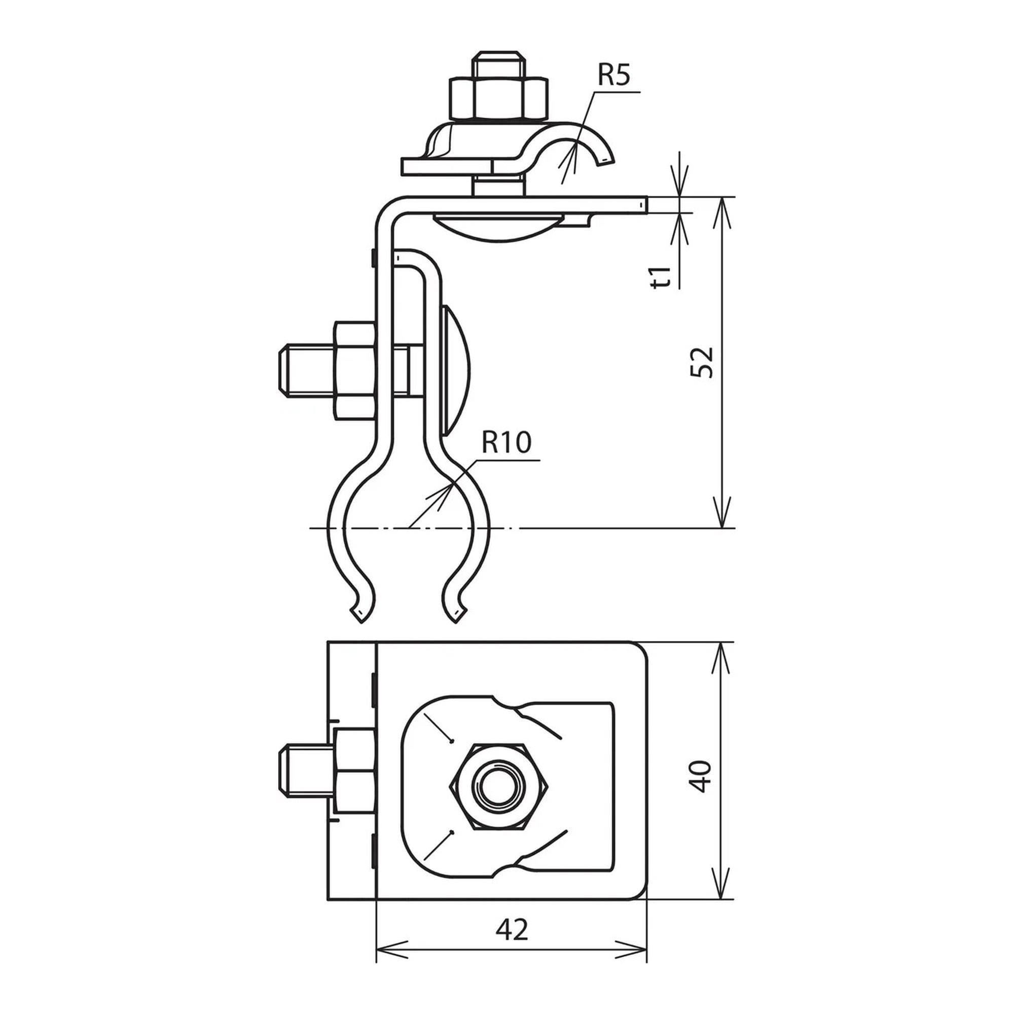 Soporte de conductor de techo Al para techos metálicos DEHN 223040 - Imagen 2