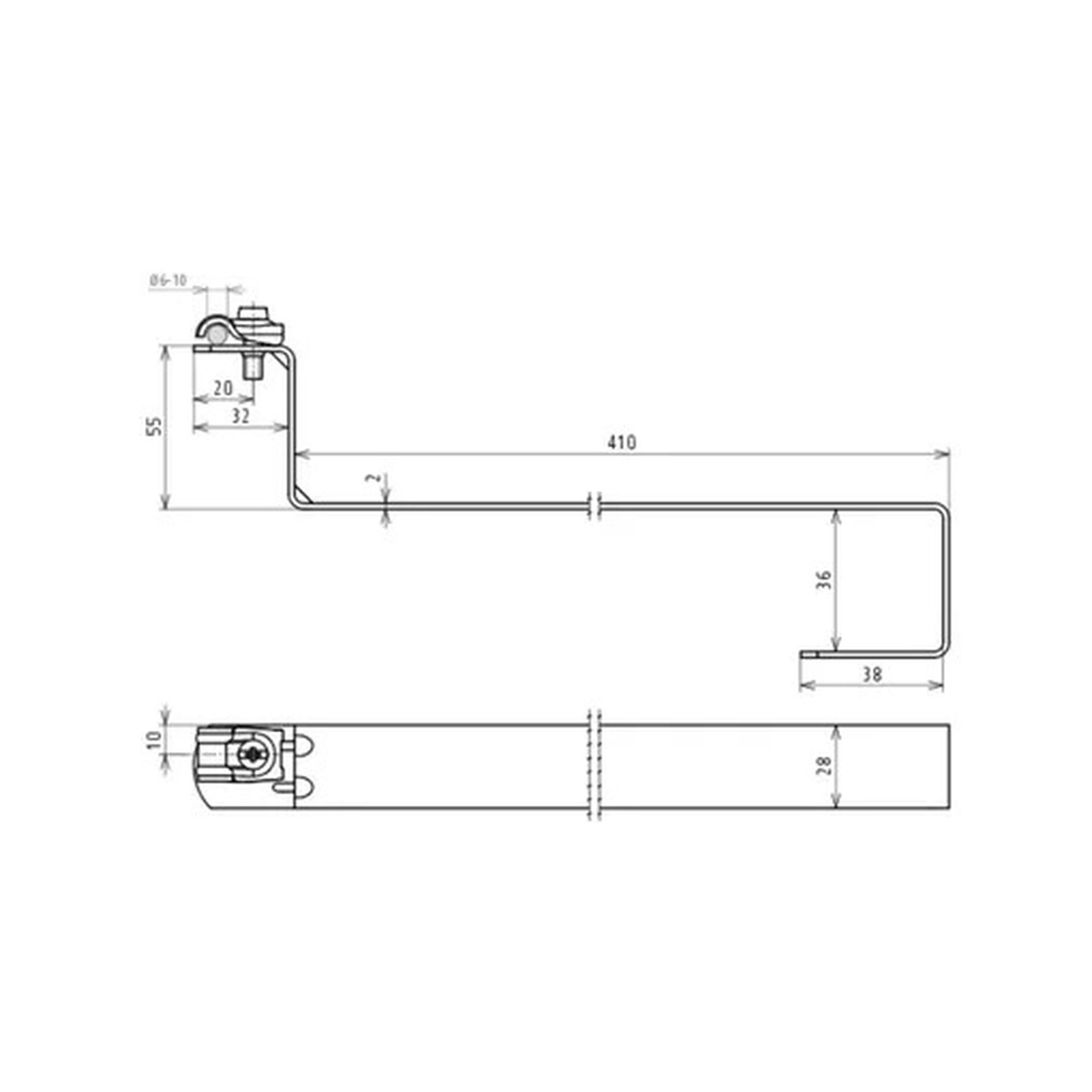Soporte de conductor de techo DEHNQUICK St/tZn / Abrazadera DEHNQUICK para cable de bajada en techo DEHN 202080 - Imagen 2
