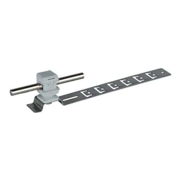 Soporte de conductor de techo UNIsnap StSt/plástico gris / Abrazadera UNIsnap de acero inoxidable/plástico gris para cable de bajada en techo DEHN 204149