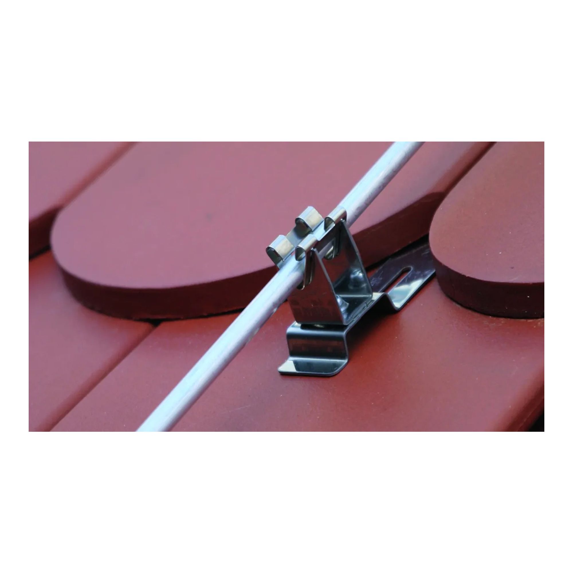 Soporte de conductor de techo UNIsnap StSt/plástico gris / Abrazadera UNIsnap de acero inoxidable/plástico gris para cable de bajada en techo DEHN 204149 - Imagen 3