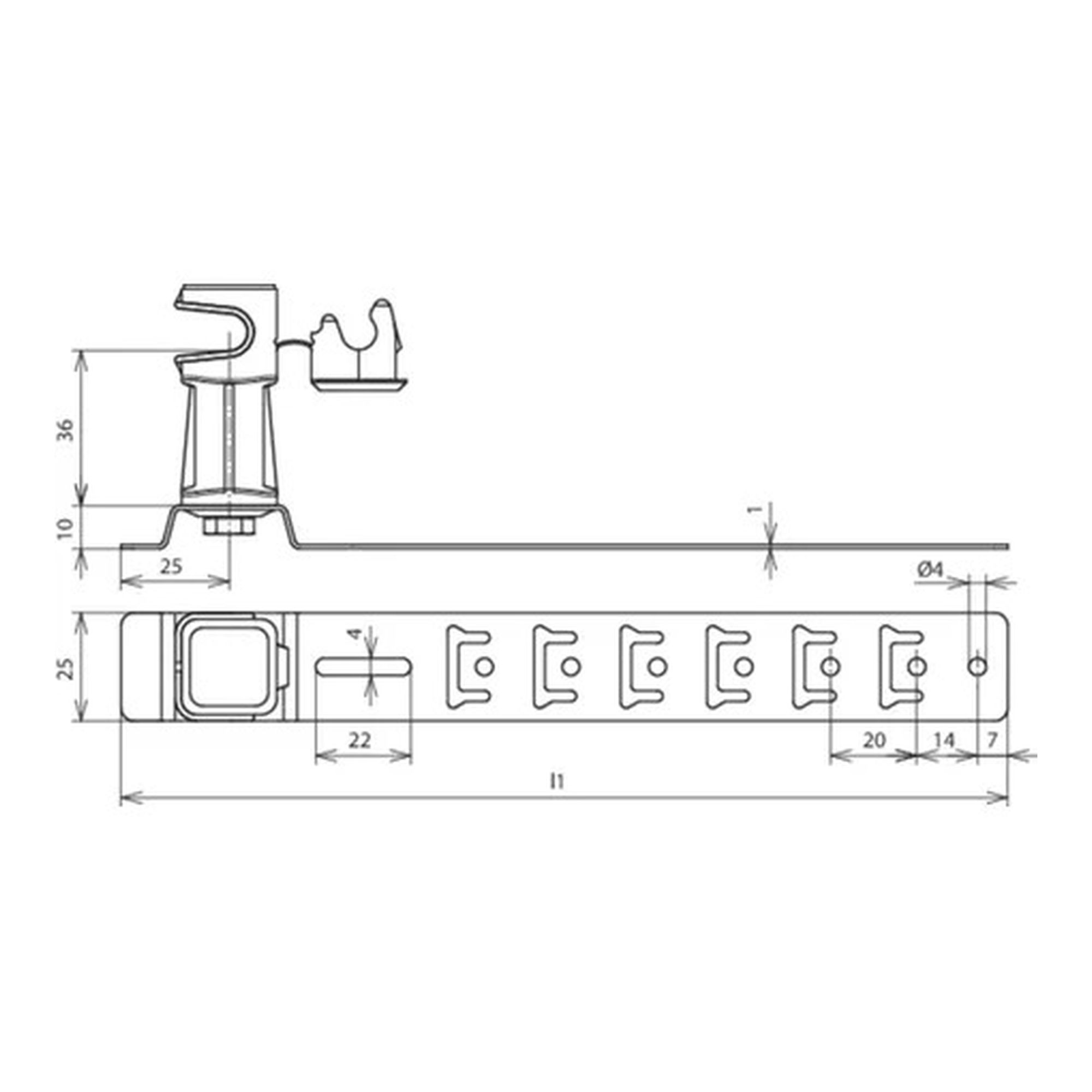 Soporte de conductor de techo UNIsnap StSt/plástico gris / Abrazadera UNIsnap de acero inoxidable/plástico gris para cable de bajada en techo DEHN 204179 - Imagen 2