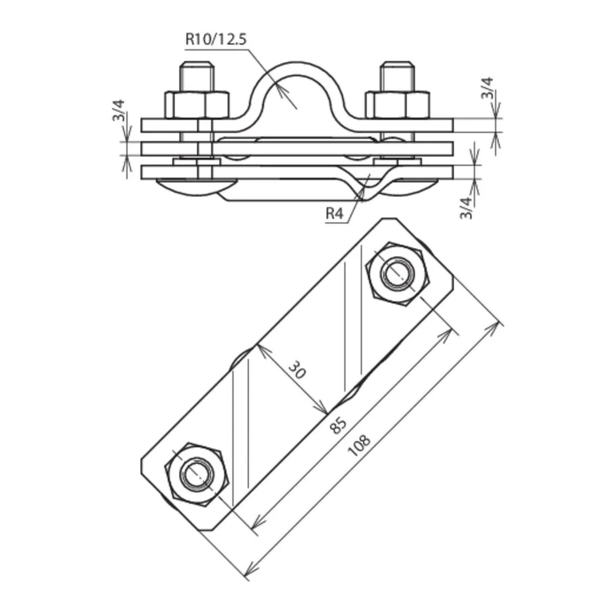 Soporte de conexión para varillas de tierra StSt (V4A) DEHN 620915 - Imagen 2