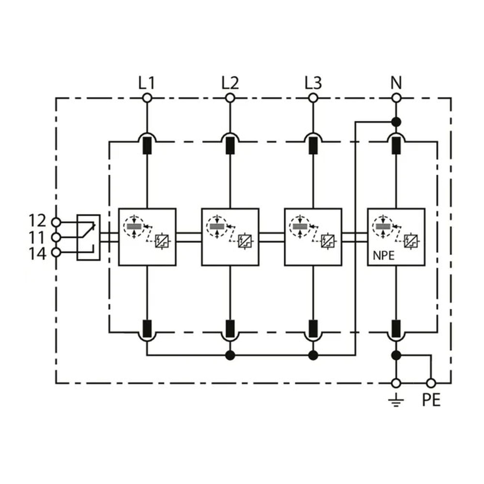 Supresor de sobretension DEHNvista tipo I+II para 3F+N+T, voltaje nominal 120/150 V DEHN 900346 - Imagen 2