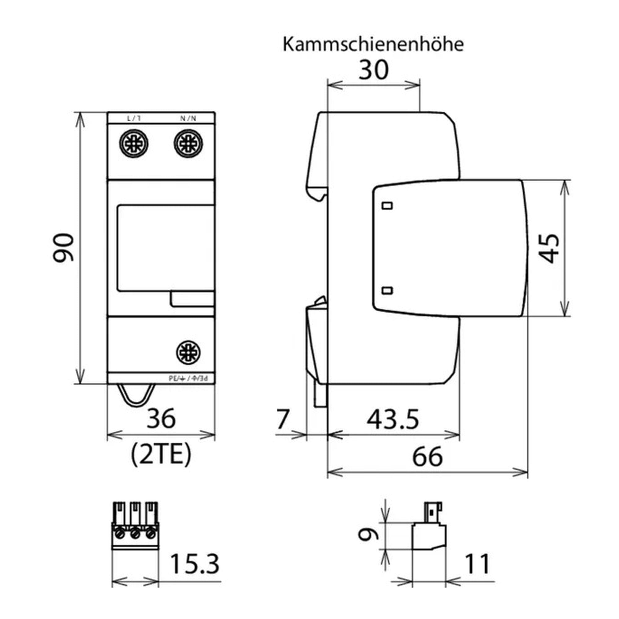 Supresor de sobretension DEHNvista tipo I+II para F+N, voltaje nominal 120/150 V DEHN 900347 - Imagen 3