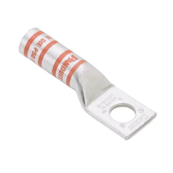 Zapata terminal de cobre electrolítico estañado de cañón largo calibre 1/0 AWG para tornillo de 1/2 pulgada